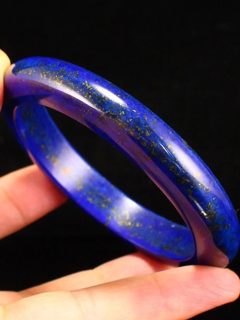 Natural Royal Blue Lapis Lazuli Bangle Bracelet 61.241g ID. 60.4mm Certified